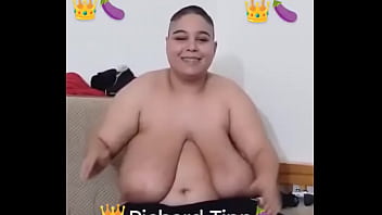 Dumb slut displays massive melons