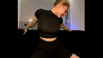 Masturbating and bouncing natural tits