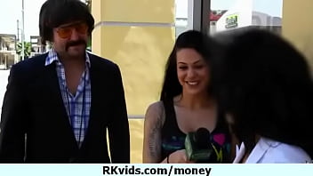 Desperate teen naked in public and fucks to pay rent 1