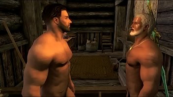 Skyrim Strong Men Hungry For Sex Relax In Hot Bath thumbnail