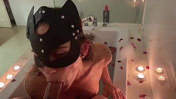 My romantic sex of tourists blowjob cum on face pissing on tits bath and fetish