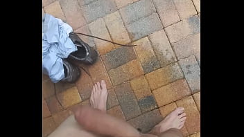 Big cock swanging pool side