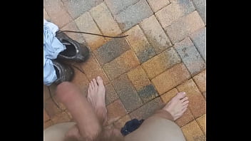 Big cock swanging pool side