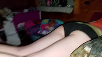 Thick white ass jiggle and cock foot rub