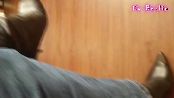 Walking in leather boots