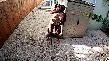 Black couple got caught fucking outside on camera