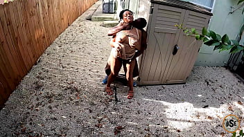 Black couple got caught fucking outside on camera