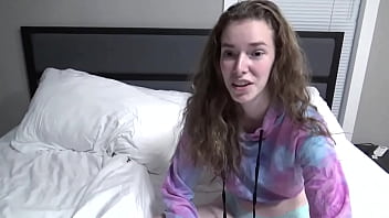 20 questions with 18yo kaciefyre sitting on the bed in panties