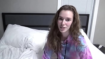 20 questions with 18yo kaciefyre sitting on the bed in panties
