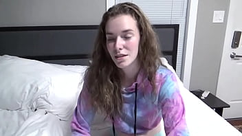 20 questions with 18yo kaciefyre sitting on the bed in panties