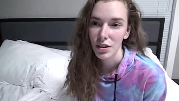 20 questions with 18yo kaciefyre sitting on the bed in panties