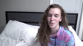 20 questions with 18yo kaciefyre sitting on the bed in panties