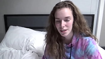 20 questions with 18yo kaciefyre sitting on the bed in panties