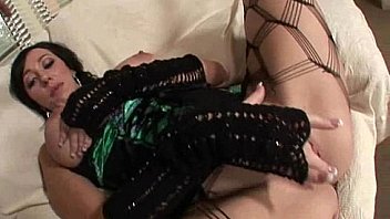 Horny milf touching her massive boobs in bath