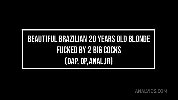 Beautiful 20 years old brazilian blonde gabriella gushi gets two dicks in her ass dap dp anal gapes bbc ir ob309
