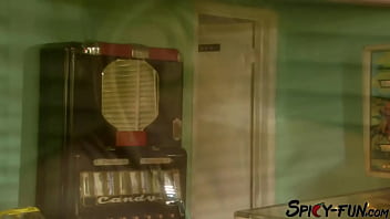 Blonde waitress is getting fucked in the american diner