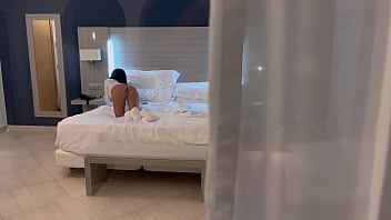 My stepbrother spies on me behind the door and looks what happens in the end