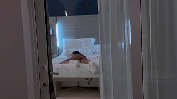 My stepbrother spies on me behind the door and looks what happens in the end