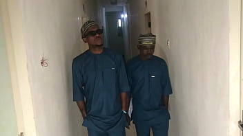 Traditional attired men combine to tear a meaty pussy up