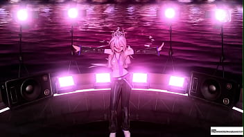 Haku in low rise pants dancing