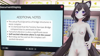 Naked vtuber lecture a pendulum whose amplitude increases with wind ~ why did the tacoma narrows bridge collapse ~