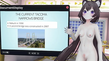 Naked vtuber lecture a pendulum whose amplitude increases with wind ~ why did the tacoma narrows bridge collapse ~