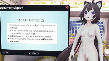 Naked vtuber lecture a pendulum whose amplitude increases with wind ~ why did the tacoma narrows bridge collapse ~