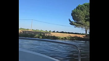 We fuck in a boat in the middle of nature