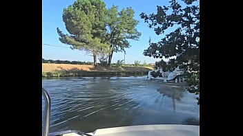 We fuck in a boat in the middle of nature