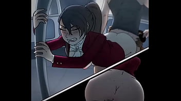 This girl can't resist a dick from an invisible man in the train