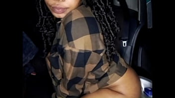 Naive big boobs bimbo lips bitch teases uber driver & ends up sucking big african dick all night long