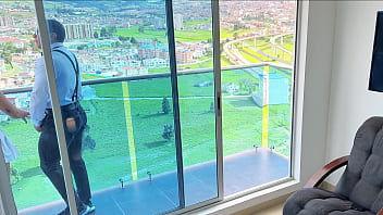 Cheating bitch she fucked her lover while her boyfriend watched her