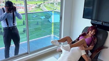 Cheating bitch she fucked her lover while her boyfriend watched her