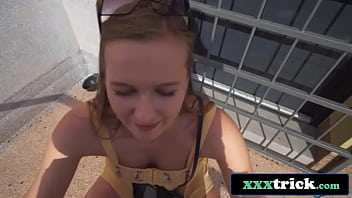 Cash Convinces Busty Beauty To Flash Blow And Bang Outdoors thumbnail