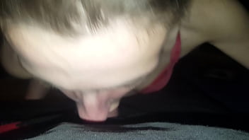 Redhead sucking cock after 2