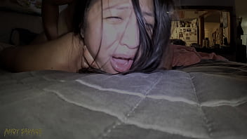Pov messy creampie with big ass asian girlfriend
