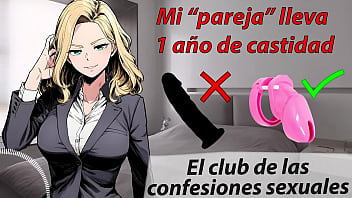 Mi pareja usa jaula durante meses follamos con dildo su pene no es necesario asmr relato voz española