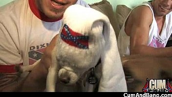 Black girl sucks many white cocks in redneck group 13