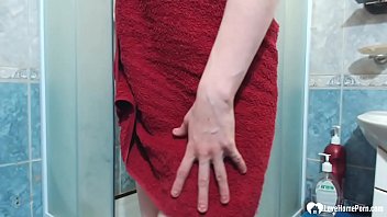 As she was taking a shower she started to rub her beautiful pussy with fingers As she was taking a shower she started to rub her beautiful pussy with fingers
