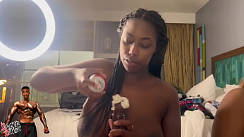 2 ebony baddies have a dick sucking contest and use their boy friends as the judges