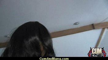 Ebony chick drowned in cum 8