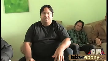 Ebony gets a facial bukkake 2