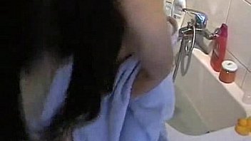 Tight chick gets a quick bathroom fuck