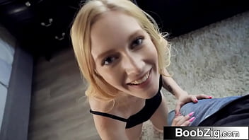 Legs up and open this blonde ballerina takes it all in