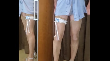 Man Dresses In Lingerie And Stockings Jerks Off thumbnail