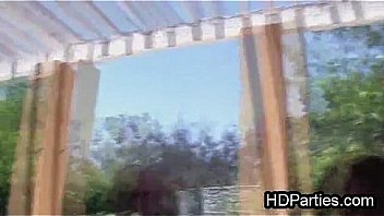 Lucky geek dude milked by three