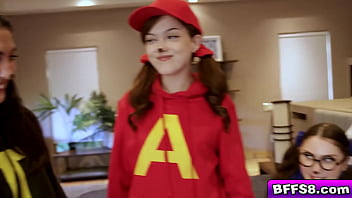 Jade valentine bella blu and megan mistakes shares cock for halloween