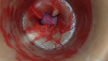 Camera inside deep pussy captures very huge ejaculation of sperm asmr