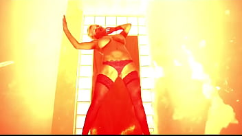 Busty blonde does a hot striptease