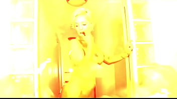 Busty blonde does a hot striptease